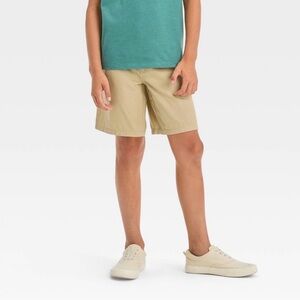 Boys CAT & JACK Flat Front Khaki Beige Chino Shorts- Size 14